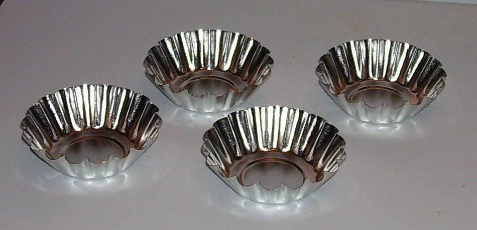 3 1/2" Tinplated Deep Tart Tins 4 Pieces 1" Deep