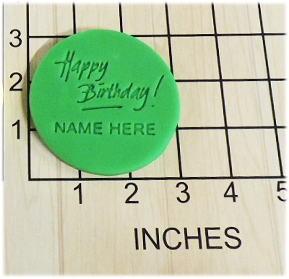 Personalized Happy Birthday Fondant Cookie Cutter and Stamp #1123 N2