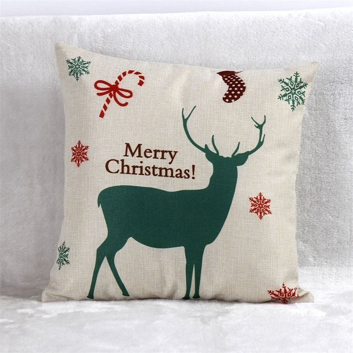 Pillow Cover,Haoricu Simple Stytle Christmas Elk Sofa Bed Home Decor Pillow Case Cushion Cover (Green) N3