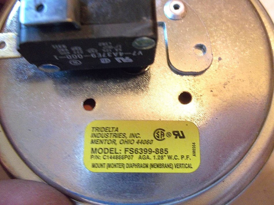TRANE C144866P07 TRIDELTA FS6399-885 PRESSURE SWITCH 1.28" WC PF [F72]