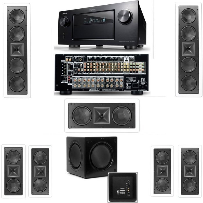 Klipsch KL-6504-THX(2 Speaker) In-Wall 7.1-SW-310 Denon IN-Command AVR-4520CI- White