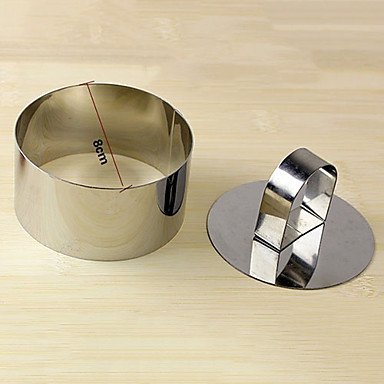 Sher 3''Mousse Tool Set of Round Mousse Ring with Push Handle Cheese Cake Mold Stainless Steel N5