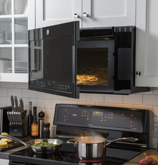 GE PVM9005DJBB Profile 2.1 Cu. Ft. Black Over-the-Range Microwave N9