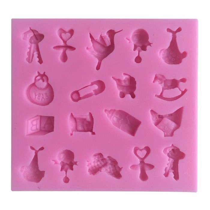 FLY 3D Baby Care and Toys Shape Cooking Tools Silicone Cake Mold ,Pink N2