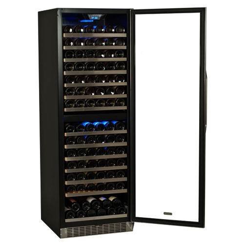 EdgeStar 155 Bottle Built-In or Freestanding Dual Zone Wine Cooler - Stainless Steel/Black N6