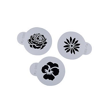 Sher FOUR-C Cup Cake Stencil Candy And Coffee Decorating Tools Color White
