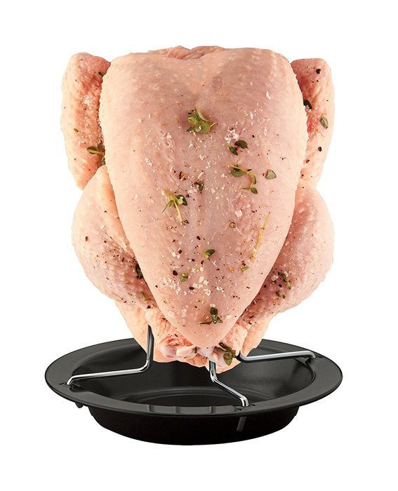 HIC Nonstick Vertical Chicken Roaster with Drip Pan, 8-inch N2