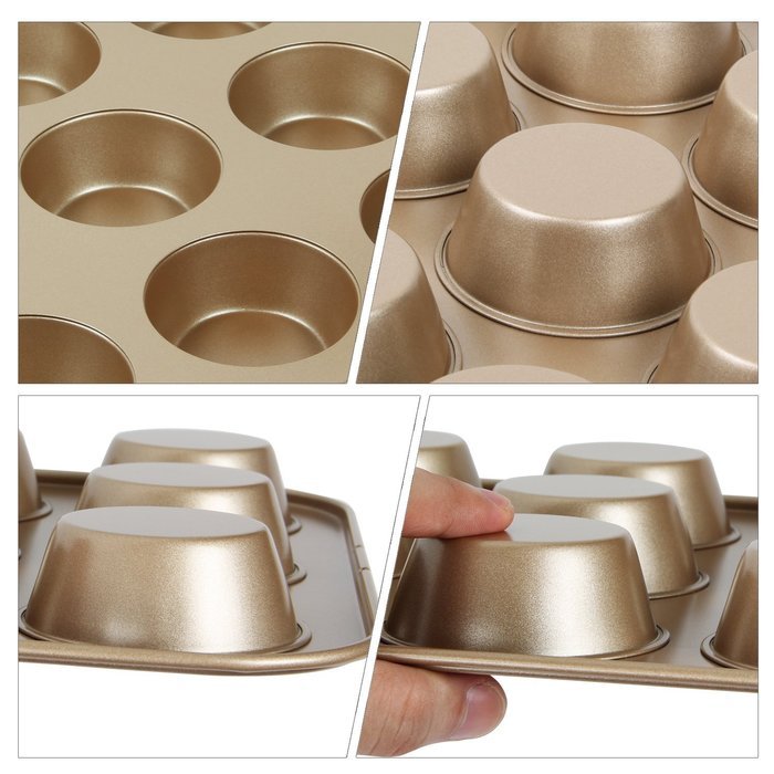 Yilove Non Stick 12 Cup Muffin Cupcake Pan (Black) N12
