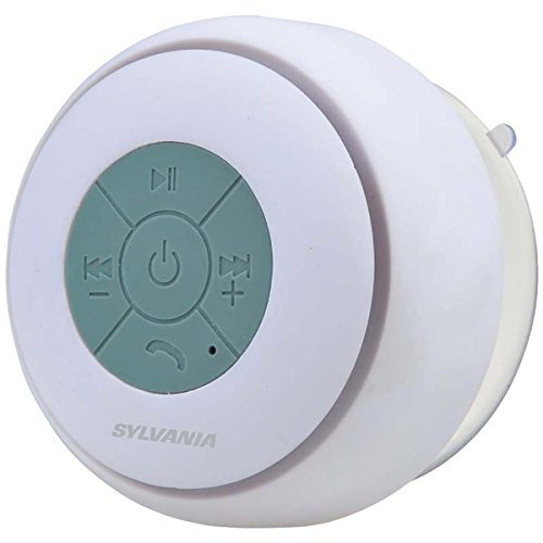 Sylvania Sp230-White Bluetooth Suction Cup Shower Speaker (White)