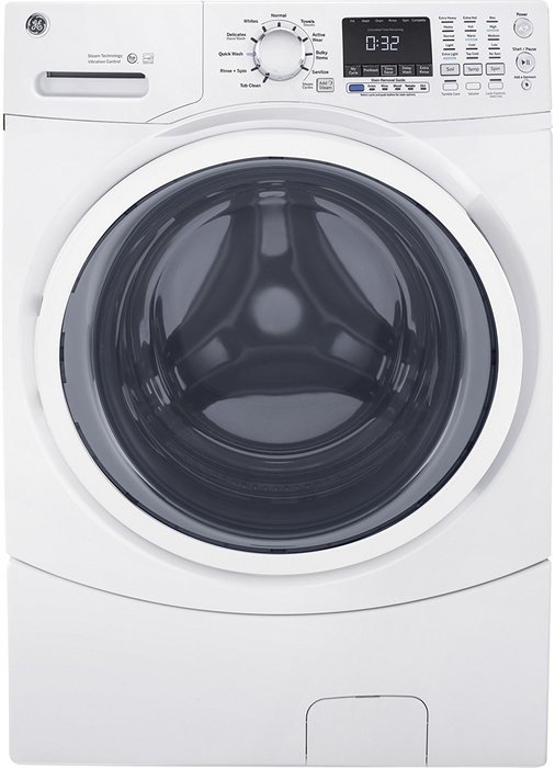 GE GFW450SSKWW 27" Front Load Washer with 4.5 cu. ft. Capacity, in White