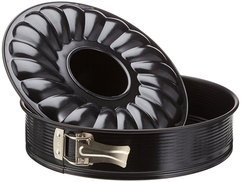 Zenker 6509 Springform with Flat-And Tubular Base, Black/Metallic, 11.02"