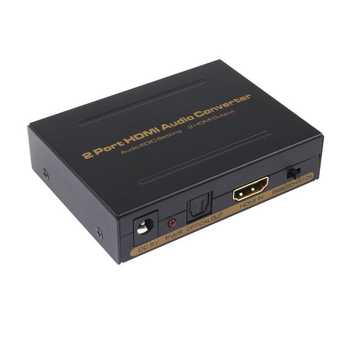 2 Port HDMI Audio Converter ,HDMI Audio Extractor Splitter 2 Port HDMI Splitter 1 in 2 out (1X HDMI input and... N6