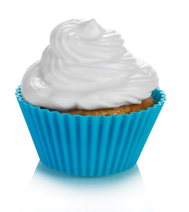 Silicone Cupcake Liners - Baking Molds - Wedding Baking Supplies - Reuseable- 12 piece Set with Storage Container