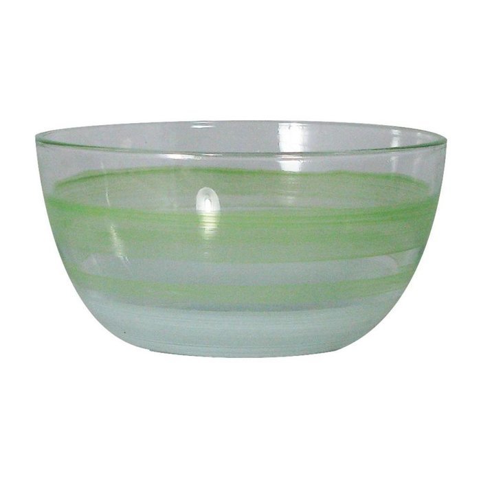 Golden Hill Studio 11" Serving Salad Bowl Hand Painted in the USA by American Artists-Retro Cottage Stripe Orange... N9