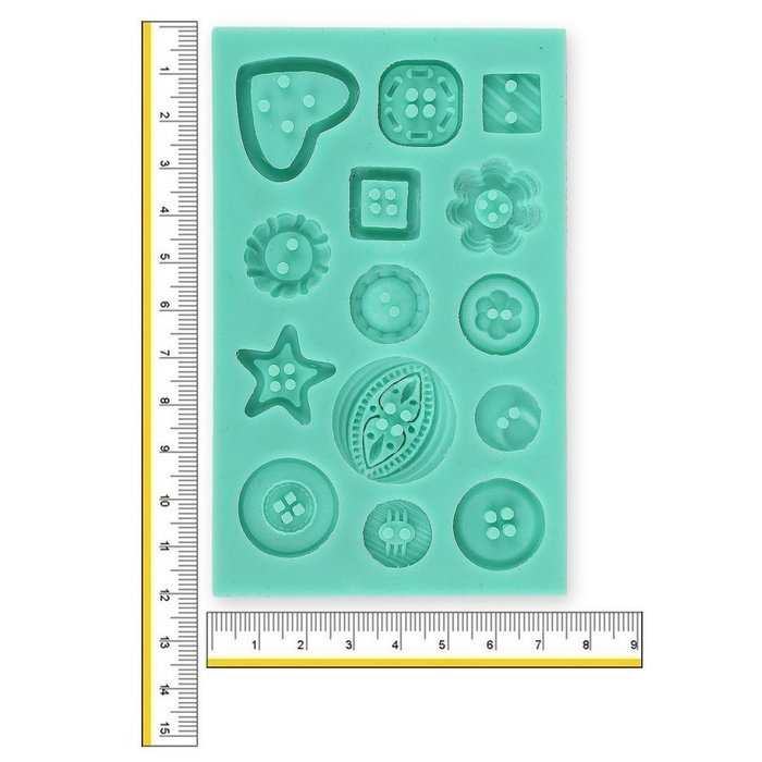 Allforhome(TM) 14 Cavity Silicone Fondant Mould Mold Cake Sugar paste Decorating Button pattern Baking Tool N2