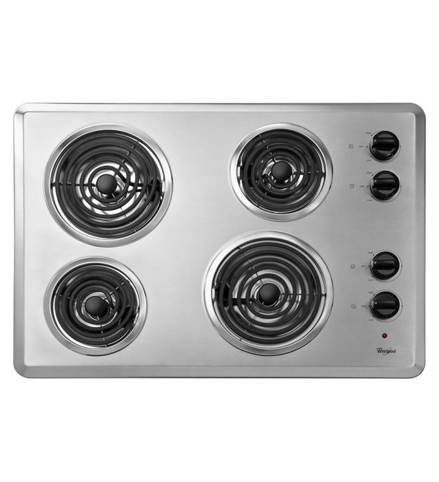 Whirlpool WCC31430AR 30" Silver Electric Coil Cooktop