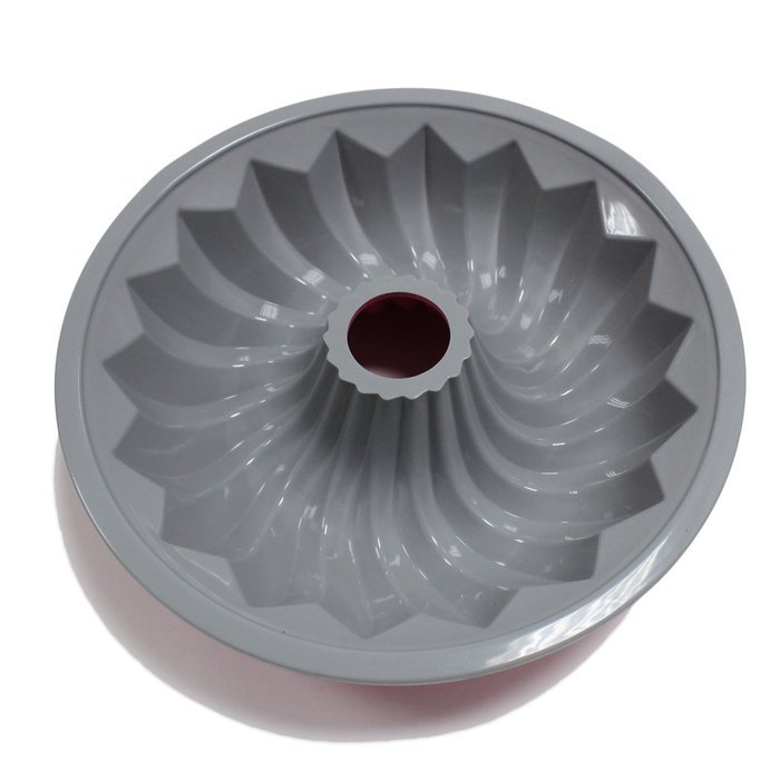 Trustworthy Buy 10-Inch Slicone Pastry Baking Kouglof Mold Pan, Savarin Bundt Pan - Rose Pink N6