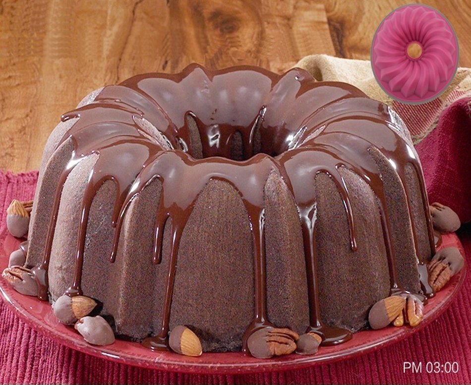 Trustworthy Buy 10-Inch Slicone Pastry Baking Kouglof Mold Pan, Savarin Bundt Pan - Rose Pink N7