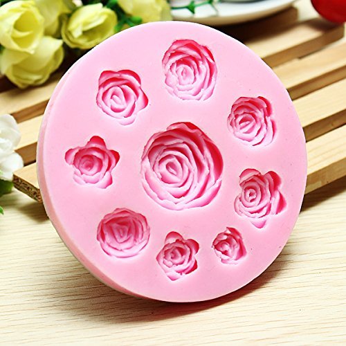 Bluelover 3D Silicone Rose Shape Cake Mold Chocolate Jelly Mold N4