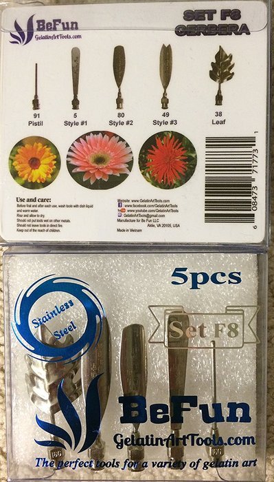 BeFun # F8 (Gerbera ) Cake Decorating Supplies for 3D Gelatin Art Tools&ndash;Jello Shots -Jelly Cake- 5 pcs for Beginners... N3