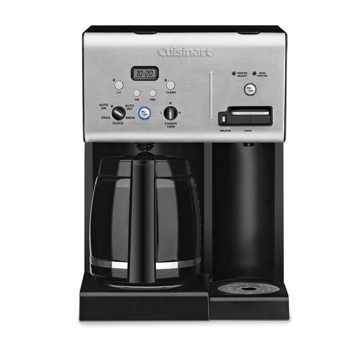 Cuisinart CHW-12 Coffee Plus 12-Cup Programmable Coffeemaker with Hot Water System, Black/Stainless (Certified... N2