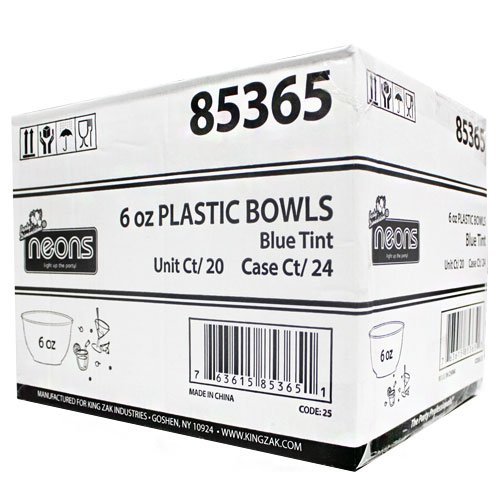 Party Dimensions Neon 20 Count Plastic Bowls, 6-Ounce, Blue N4
