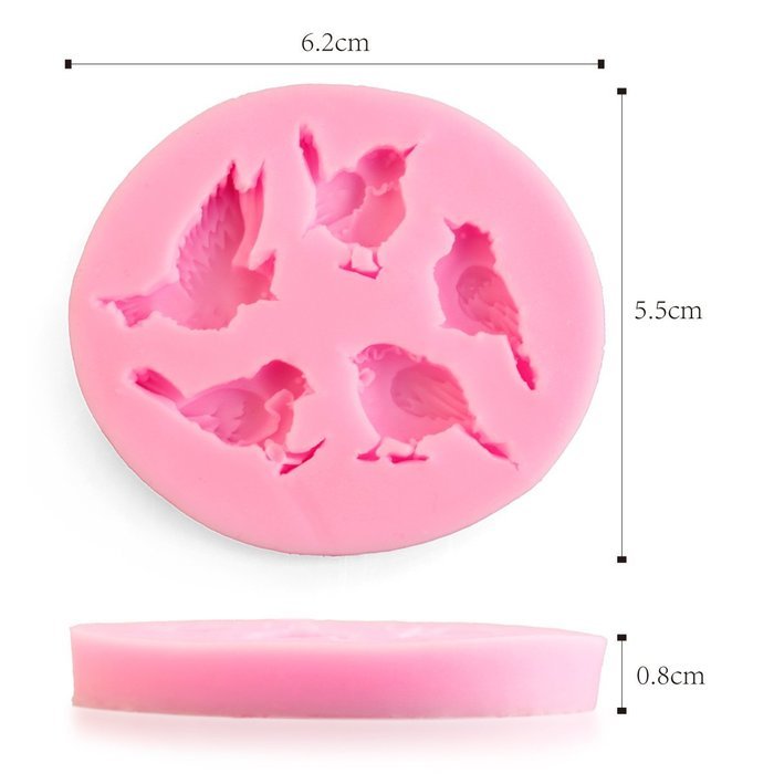 Houron 5 Cavity Bird Shape Party Silicone Cake Mold Mini Candy Mold Chocolate Mold Decoration Fondant Baking Mold... N2