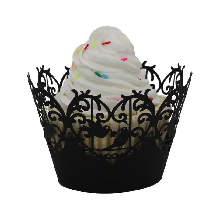 DDLBiz Christmas Lace Laser Cut Cupcake Wrapper Liner Baking Cup Muffin Case Trays Wedding Birthday Party Decoration... N5
