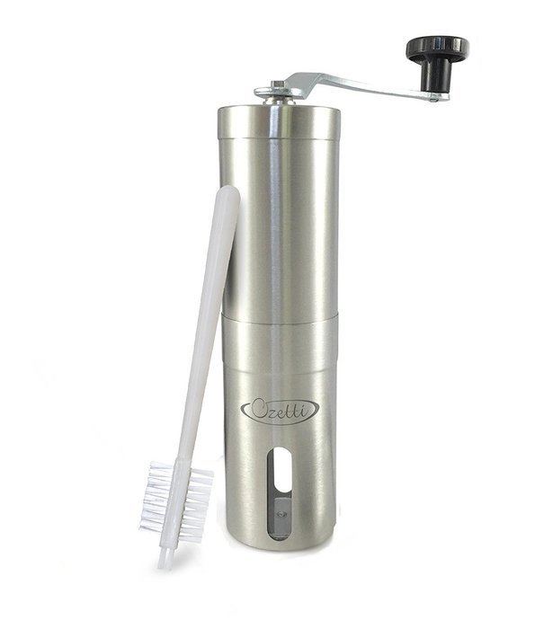 Manual Coffee Grinder - Precision Burr Mill for Gourmet Coffee Brewing - Brushed Stainless Steel Espresso Grinder N4
