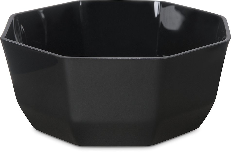 Carlisle 888603 Acrylic Octagon Bowl, 1.4 qt. Capacity, 7.13 x 2.87", Black (Case of 4) N7