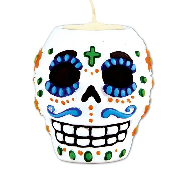 Beistle 00932 6-Piece Day of The Dead Male Tea Light Holder