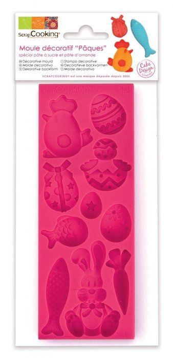 ScrapCooking 100-Percent Platinum Silicone Easter Mould for Fondant, Pink