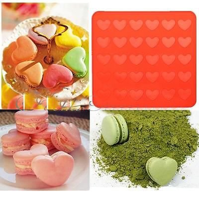 Reusable Heart Shaped Pastry Sheet Muffin Tray Silicone Macaron Mat Baking Mold N2