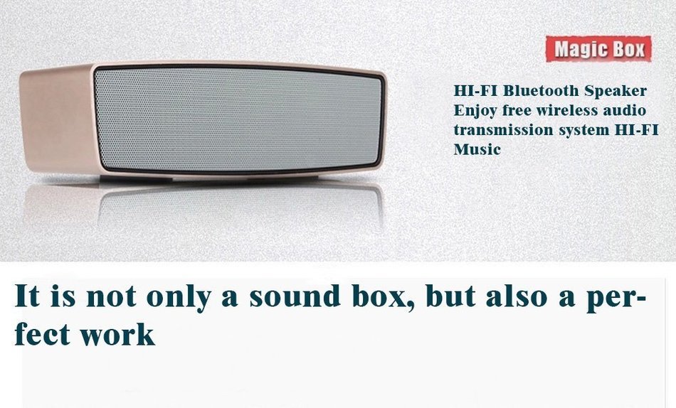 Blueone Outdoor Speaker HIFI Wireless Bluetooth Subwoofer Speakers for Cell Phones - Golden