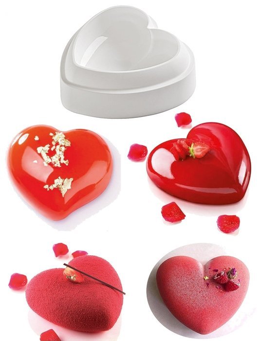Valentine Heart Design Silicone Mold For Mousse Cake Pudding Brownie Breads Brownie Custard N2