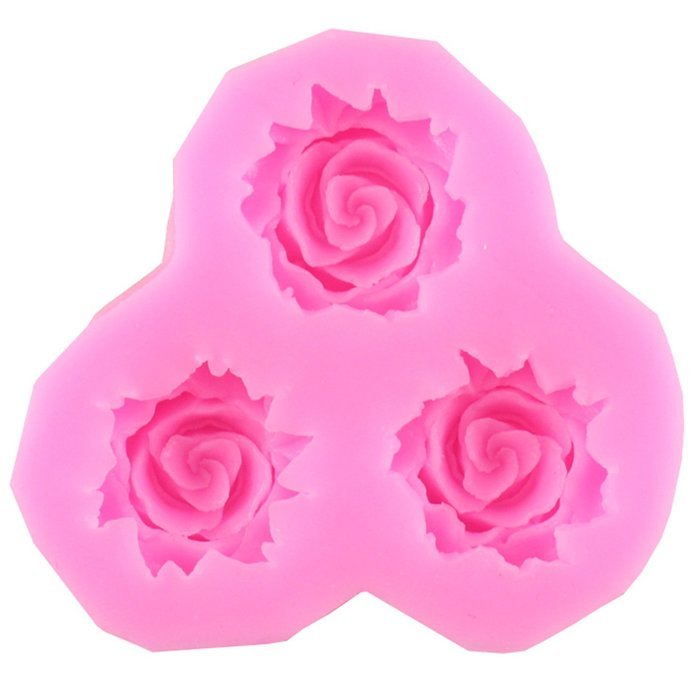 BING CUI Silicone Rose Flower Cake Decorating Mold with Box, Set of 4 N7