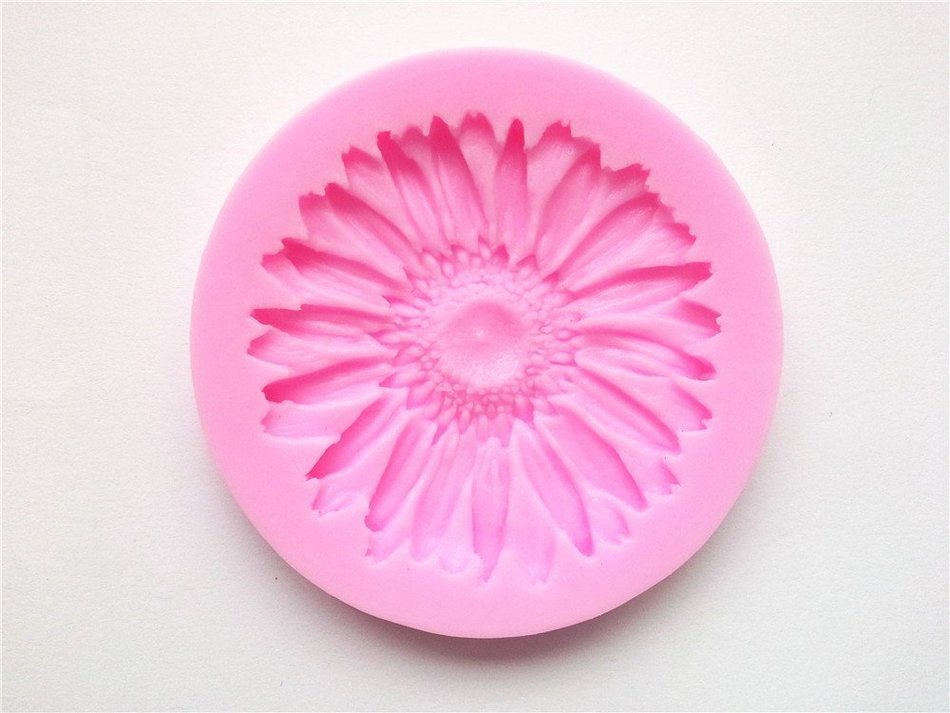 Wocuz W0192 1 Capacity Sunflower Shape Silicone Candy Fondant Chocolate Making Mold