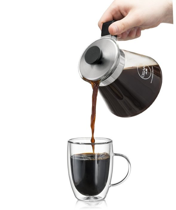 Osaka Pour-Over Coffee Dripper with Wood Stand - Full Brewing Set for a Homemade Pourover. "Lake Mashu" (Natrual) N9