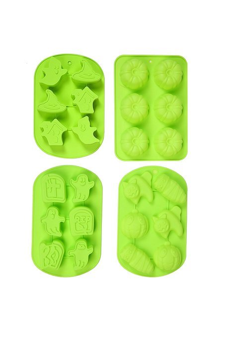 IHOMECOOKER 4PC Silicone Christmas Baking Mold Set Christmas Tree Snowflakes Snowman Cake Mold Set N10