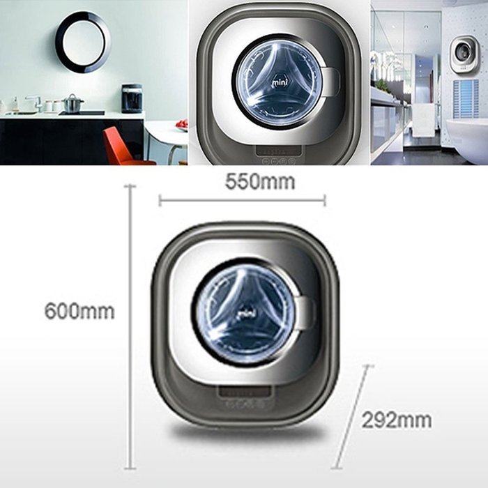 Dawoo DWD-03MAPC Mini Wall mounted Front Load Washer Platinum Silver AC220~240 Korea C type plug N4