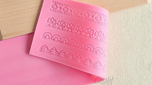 Anyana Embossing Mat Lace Band Silicone Fondant Sugar Paste Mould Cake Decoration Tools Kitchen Tool Sugar Paste... N8