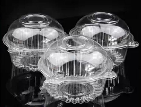 CAETLE&reg; 50 Large Single Clear Cupcake Pod Cake Muffin Carrier
