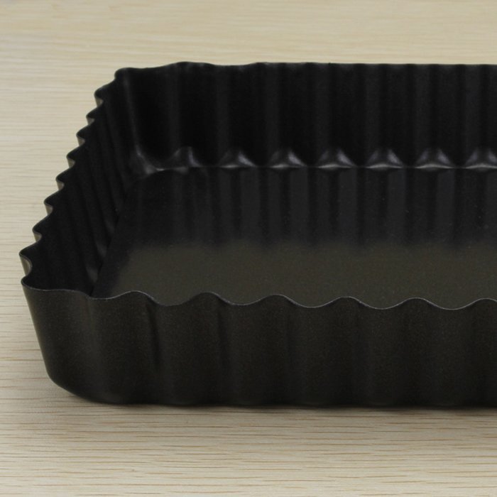 Tosnail Rectangular Quiche Pan With Removeable Bottom - 14" L x 6" W x 1" H N7