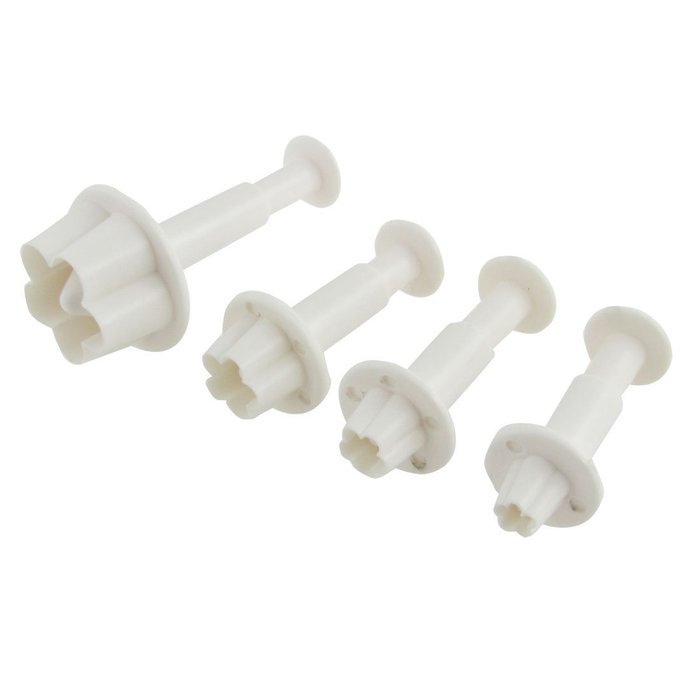 uxcell&reg; 4 x Plum Flowers Sugarcraft Gum Paste Cake DIY Plunger Cutters Set
