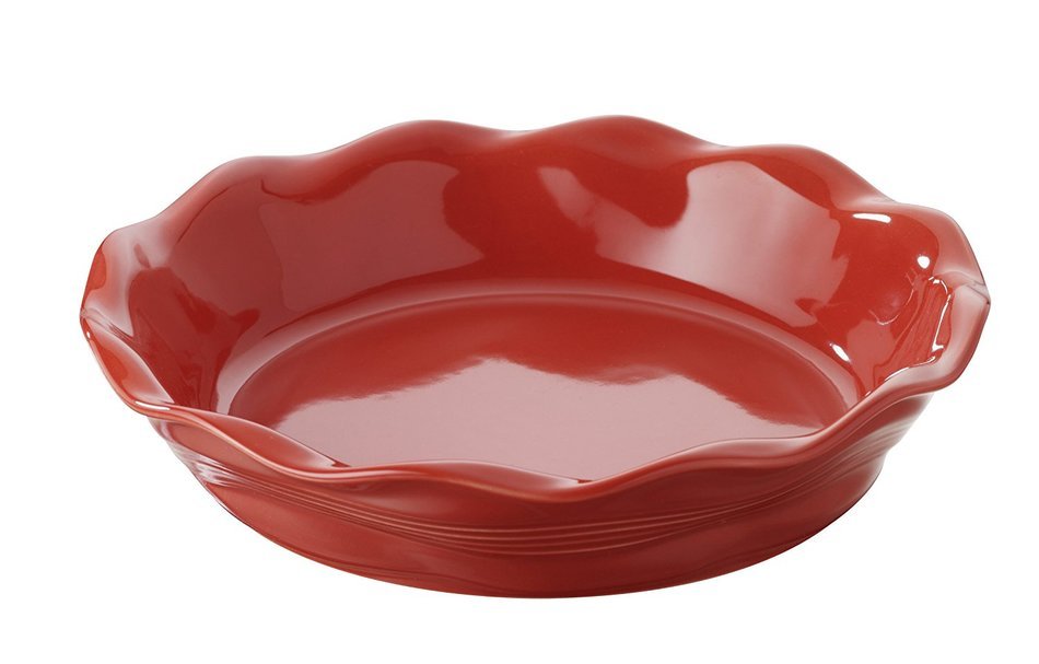 Revol 645725 Froisse Crumple Pie Dish, 9-Inch, Pepper Red