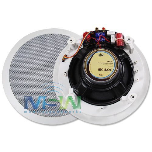 PBX (PowerBass) Home Audio MC-8.0C 8" M-Series Integra Cinema 2-Way In-Ceiling Speakers N4