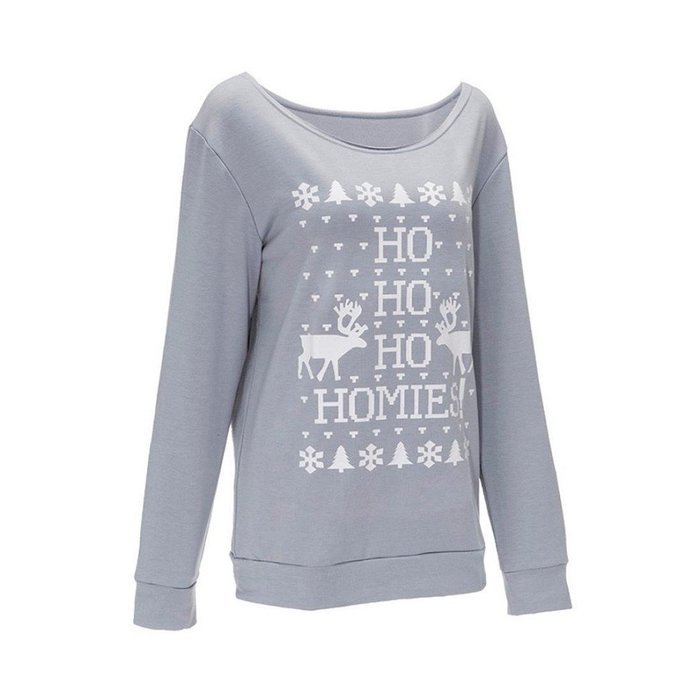 Xmas Pullover Shirt,Morecome Womens Christmas Printing Off Shoulder Sweatshirt (XL, Green) N15