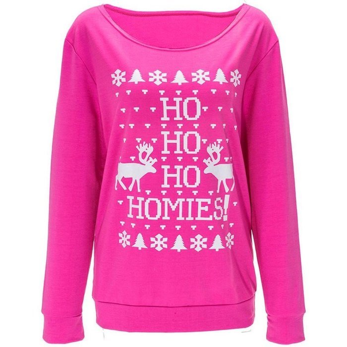 Xmas Pullover Shirt,Morecome Womens Christmas Printing Off Shoulder Sweatshirt (XL, Green) N16