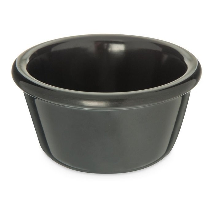 Carlisle S28503 4 Oz. Black Smooth Melamine Ramekin - Dozen