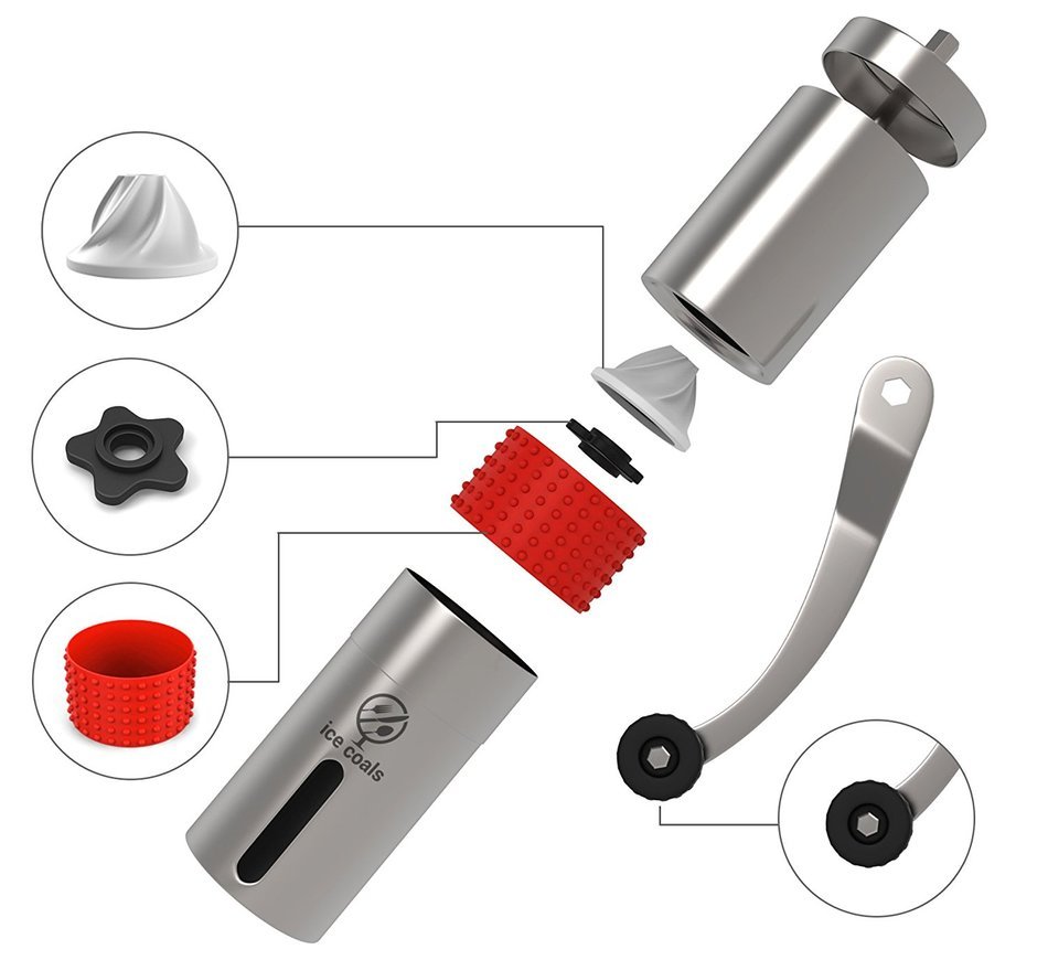 Manual Coffee Grinder with SILICONE GRIP -Professional Stainless Steel with Adjustable Ceramic Burr -Aeropress... N3